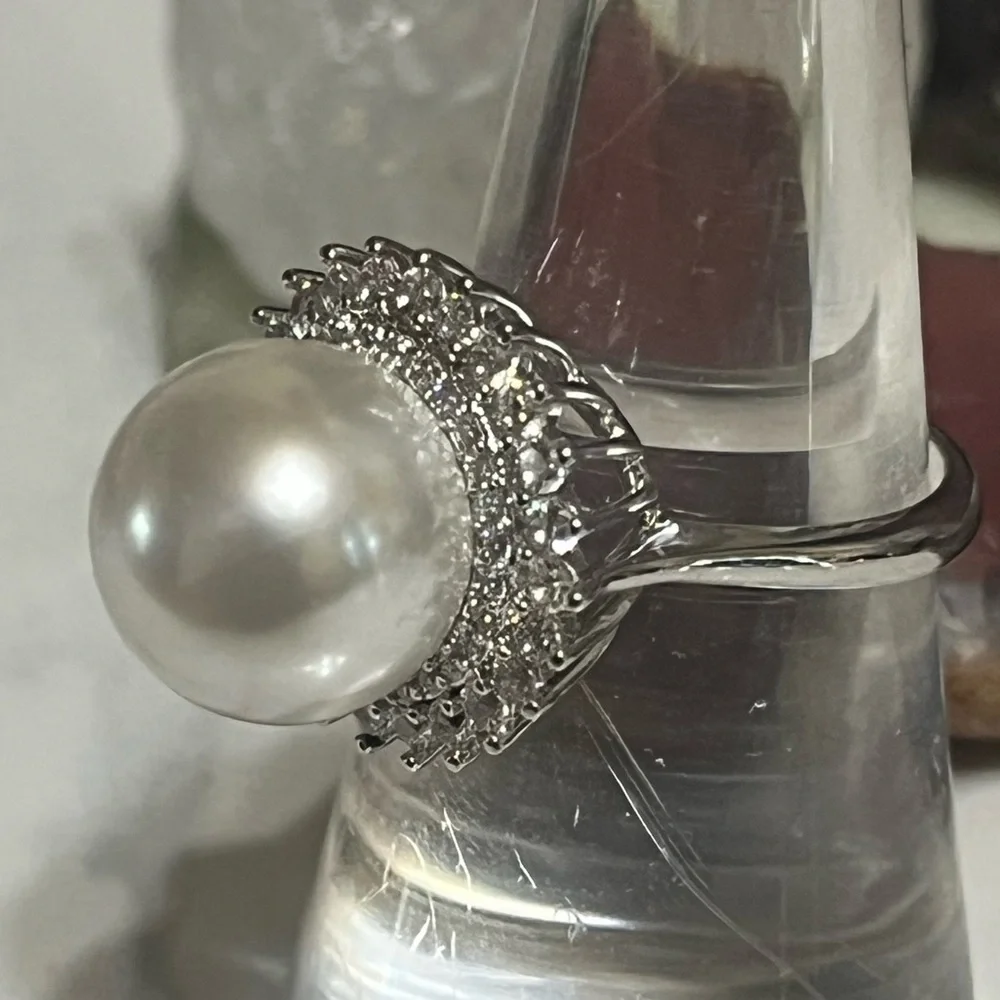 White Pearl Cocktail Ring